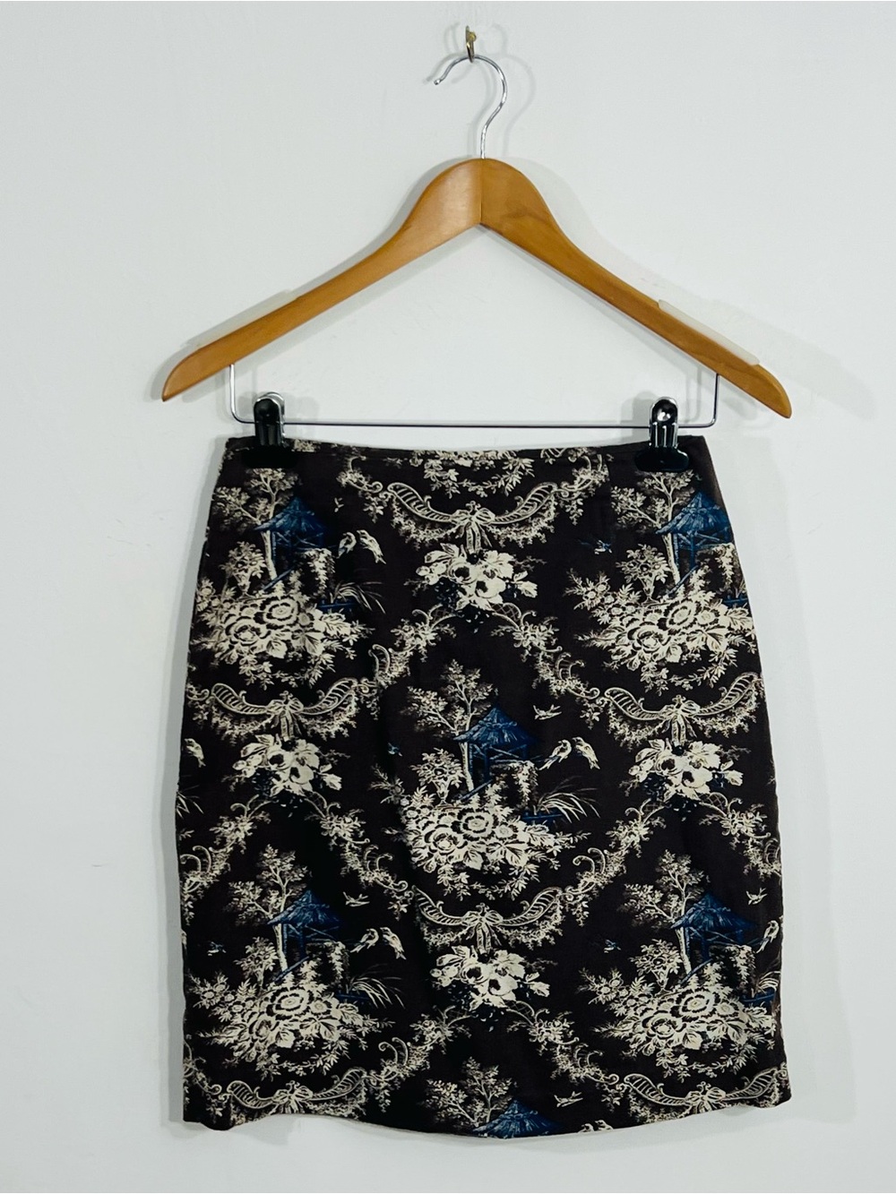 Talbots Floral Toile Chinoiserie De Jouy Mini Skirt French Country Cottagecore